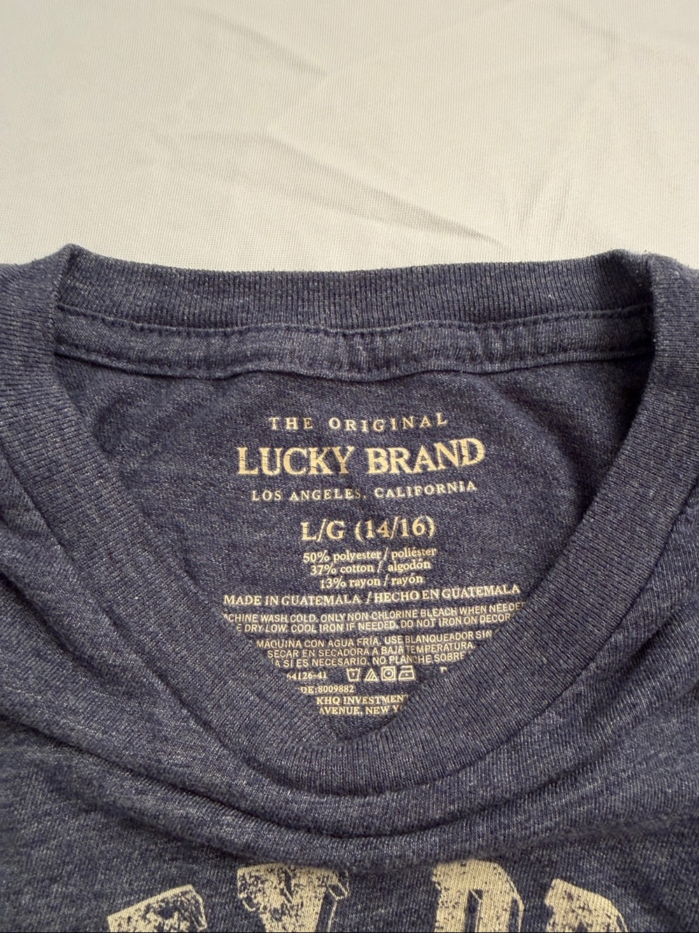 Lucky Brand heather blue soft crew neck short sleeve logo t-shirt - Picture 4 of 5